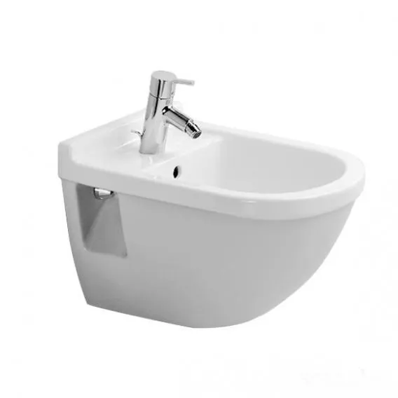 Подвесное биде Duravit Starck 3 22301500001 с переливом, с покрытием WonderGliss, белое 