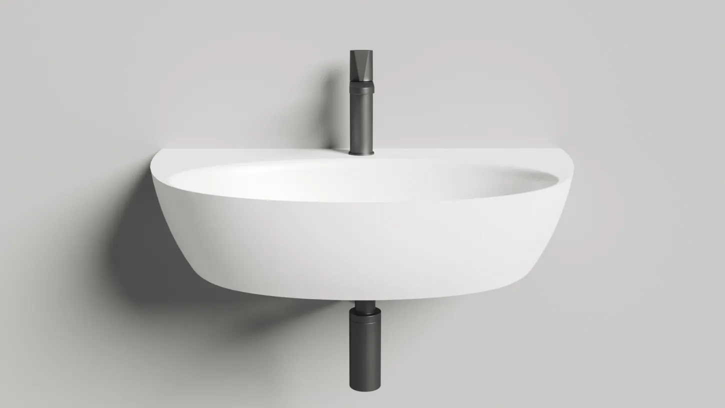 Раковина подвесная/накладная овальная SALINI ALDA WALL 03 140313G 450х710х150мм, S-Sense, с отверстием под смеситель, цвет Белый глянцевый