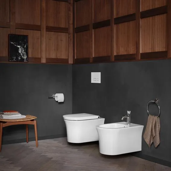 Подвесное биде Duravit White Tulip 2293150000 370 мм х 540 мм, c отверстием под смеситель, с переливом, с креплением, белое