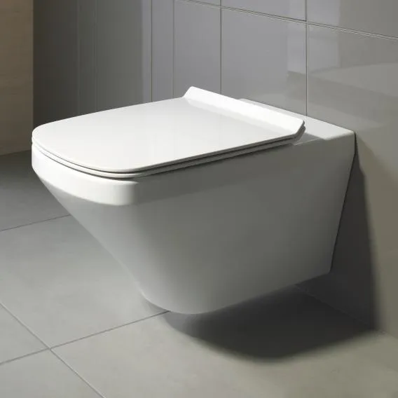 Унитаз подвесной с сиденьем Duravit DuraStyle Rimless 45710900A1 с вертикальным смывом, без смывного края, белый 