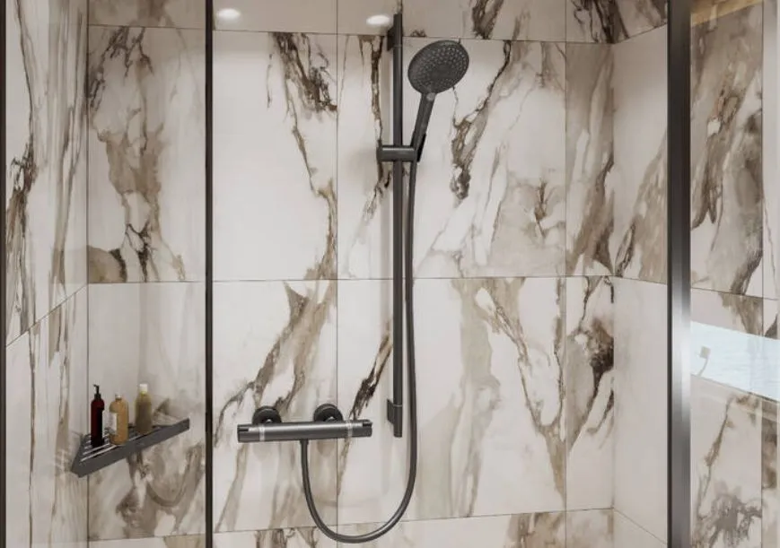 Термостат для душа Hansgrohe Ecostat Comfort 13116340 цвет Шлифованный чёрный хром