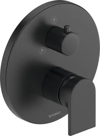 Внешняя часть смесителя для ванны DURAVIT TULUM TU5210012046 диаметр 170 мм, с переключающим клапаном, чёрный матовый