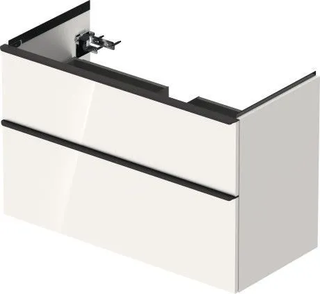 Тумба подвесная под раковину DURAVIT D-Neo DE435602222 984 мм х 452 мм, с выдвижным ящиком и выдвижным отделением, белый глянцевый