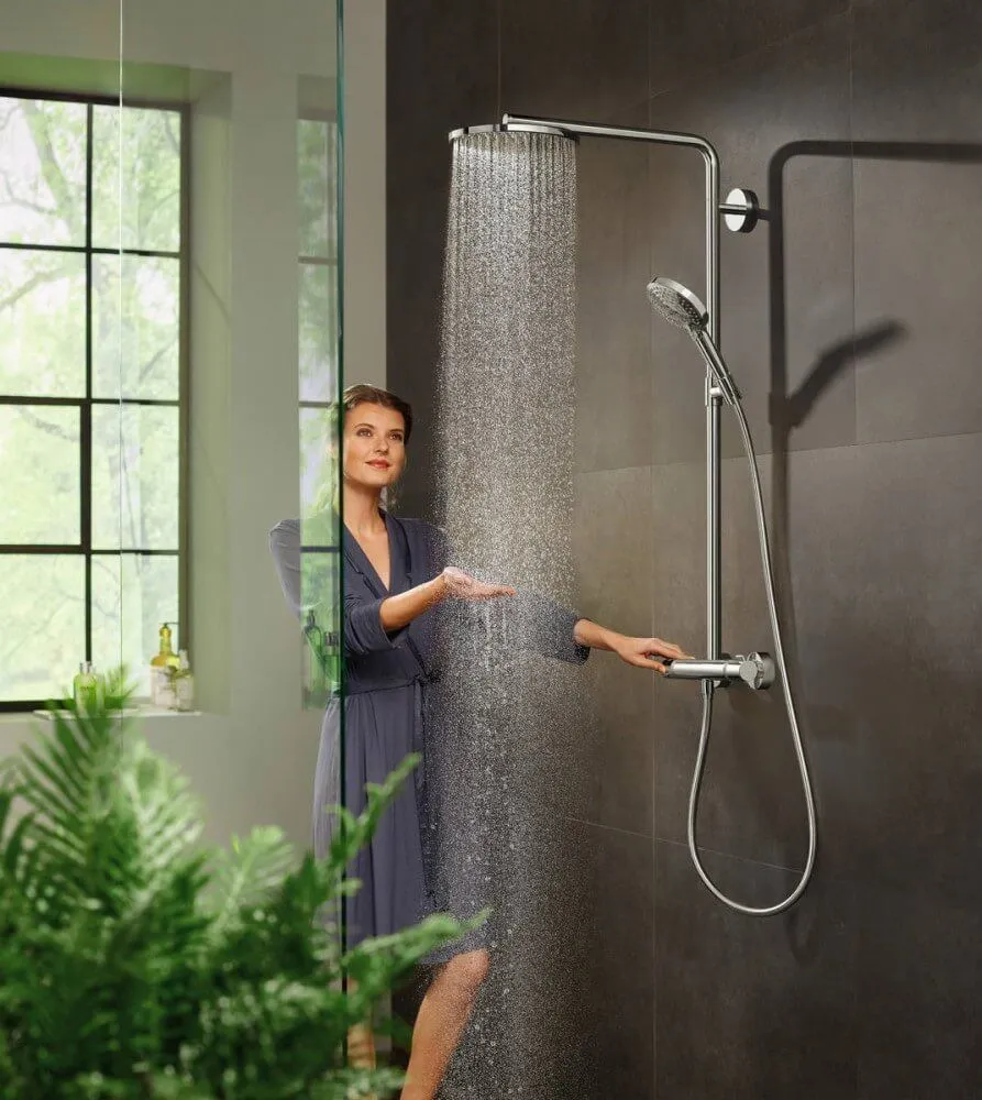 Душевая система Hansgrohe Raindance Select S Showerpipe 240 1jet PowderRain 27633000 с термостатом, хром