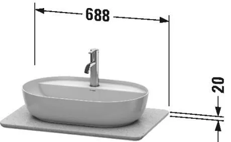 Столешница для раковины Duravit Luv LU946503333 кварцевый камень серый структурный
