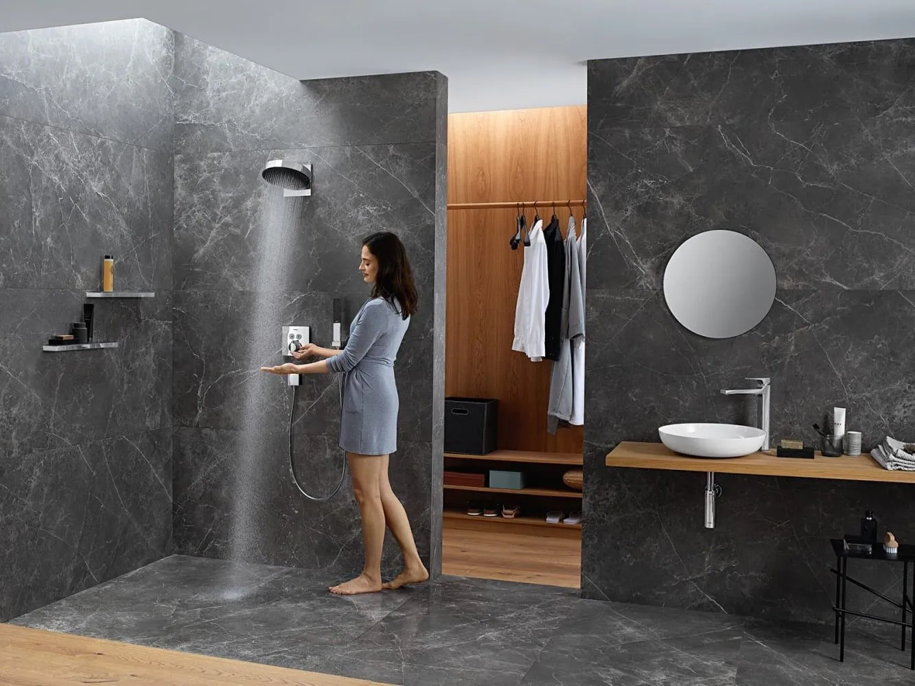 Верхний душ Hansgrohe Rainfinity 360 1jet 26230000 с настенным кронштейном, хром