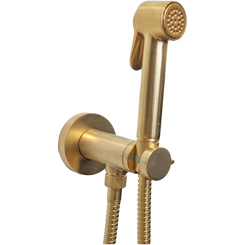 Комплект гигиенический с прогрессивным смесителем BOSSINI PALOMA BRASS E37005B.043 с лейкой и шлангом, цвет сатинированное золото