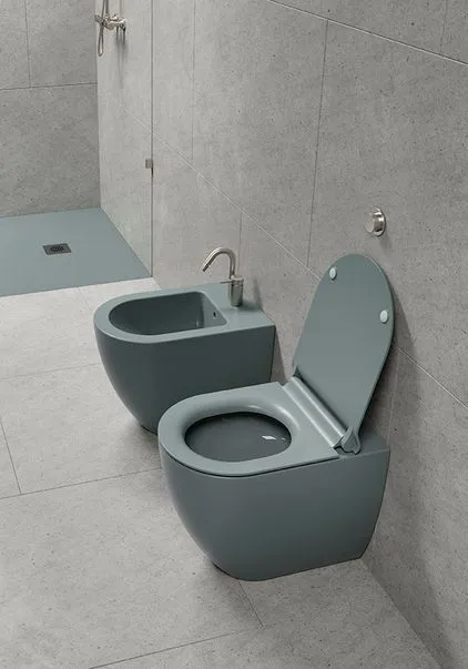 Унитаз приставной GSI PURA 880315 360 мм х 550 мм, Swirlflush, для крепежа FVB, цвет Ghiaccio Matte