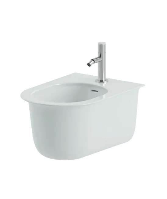 Биде повдесное ARTCERAM CHIC CHB001 01 00 530 мм х 380 мм, с отверстием под смеситель, с переливом, с креплением, белый глянцевый