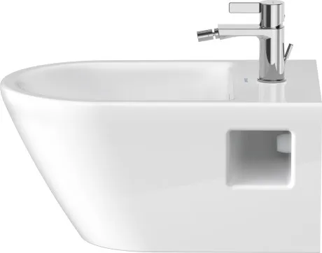 Подвесное биде Duravit D-Neo 2295150000 370 мм х 540 мм, c отверстием под смеситель, с переливом, с креплением, белое