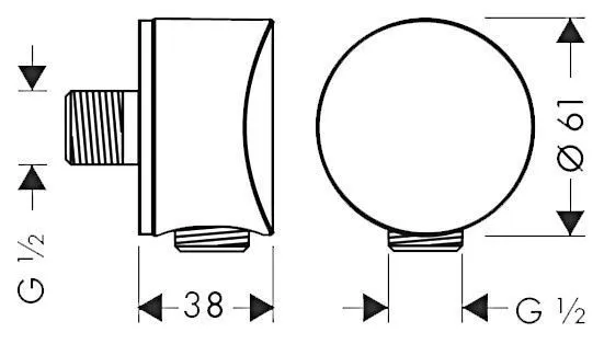 Шланговое подсоединение с защитой от обратного тока HANSGROHE Fixfit S 27456000 цвет Хром