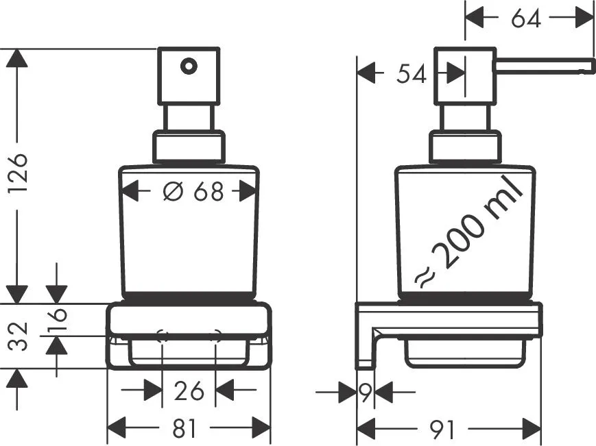 Дозатор для жидкого мыла HANSGROHE AddStoris 41745670 Чёрный матовый