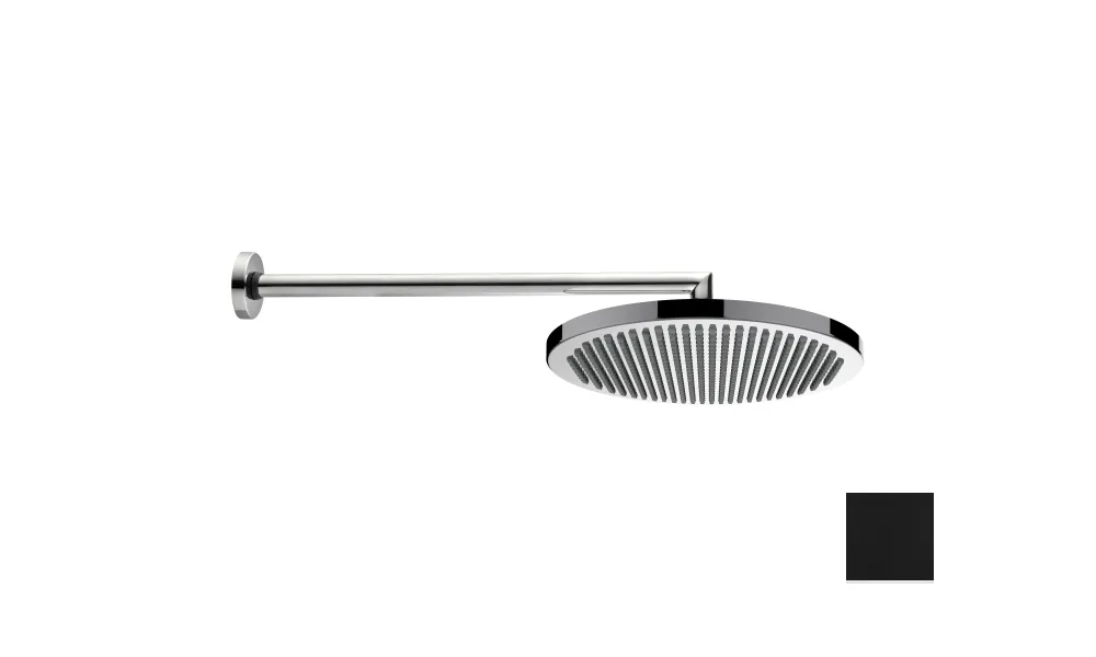 Верхний душ BOSSINI Apice H70430I.073 280 мм, с настенным кронштейном 400 мм, чёрный матовый