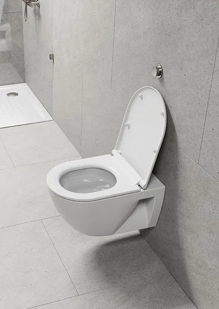 Унитаз подвесной GSI PURA ECO 880709 350 мм х 550 мм, Swirlflush, с открытым креплением, цвет Белый матовый