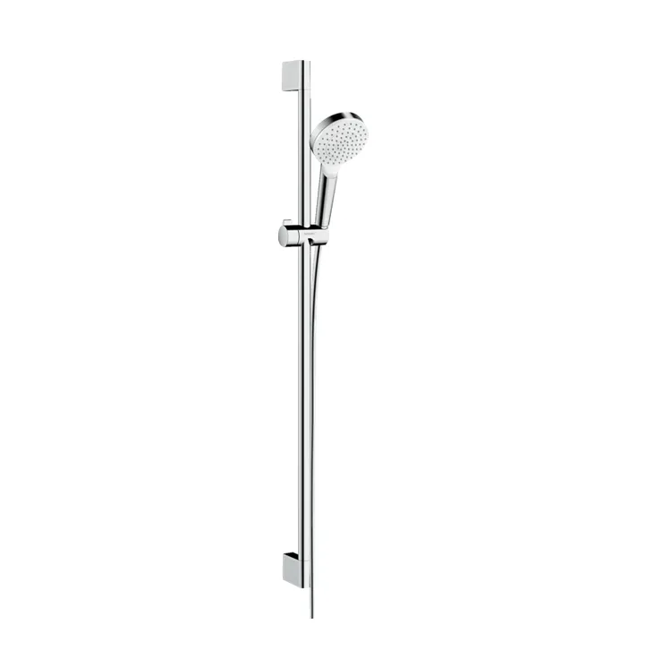 Душевой гарнитур HANSGROHE Crometta 26539400 1jet, со штангой 90 см, с ручным душем и шлангом, с EcoSmart, цвет Белый/Хром