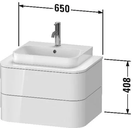 Тумба подвесная для консоли Duravit Happy D.2 Plus HP496009292 каменно-серый