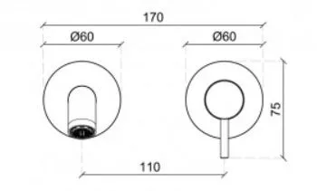 Внешняя часть однорычажного смесителя для раковины ALMAR Washbasin E210033.CR цвет Хром  (Снимается с производства)