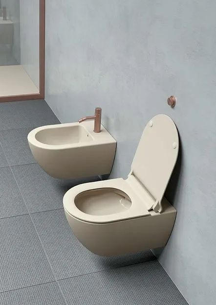 Унитаз подвесной GSI PURA 8815FR208 Swirlflush, с крепежом, Цвет Creta Matte