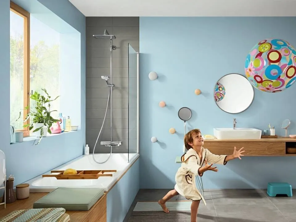 Душевая система с термостатом для душа HANSGROHE Croma E Showerpipe 27660000 280 1jet, c EcoSmart 9 л/мин, цвет Хром