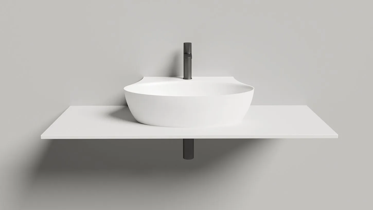 Раковина подвесная/накладная овальная SALINI ALDA WALL 01 140311G 450х580х150мм, S-Sense, с отверстием под смеситель, цвет Белый глянцевый