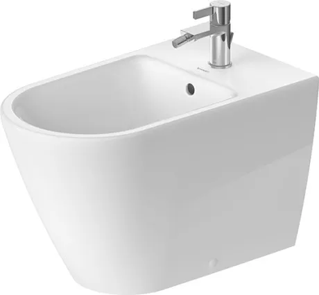 Напольное биде Duravit D-Neo 2294100000 370 мм х 650 мм, c отверстием под смеситель, с переливом, с креплением, белое