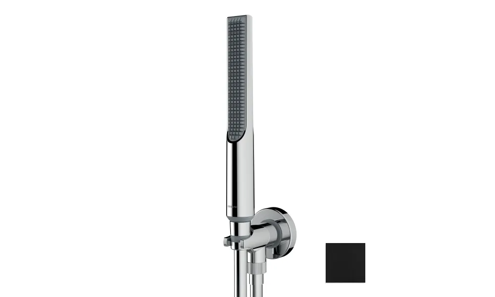 Душевой комплект BOSSINI Apice CE3004C.073 с душем-палочкой, держателем и шлангом, чёрный матовый