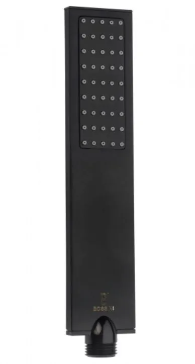 Однорычажный смеситель для ванны настенный BOSSINI GILLO Z00728.073 с лейкой, держателем и шлангом, цвет Чёрный матовый