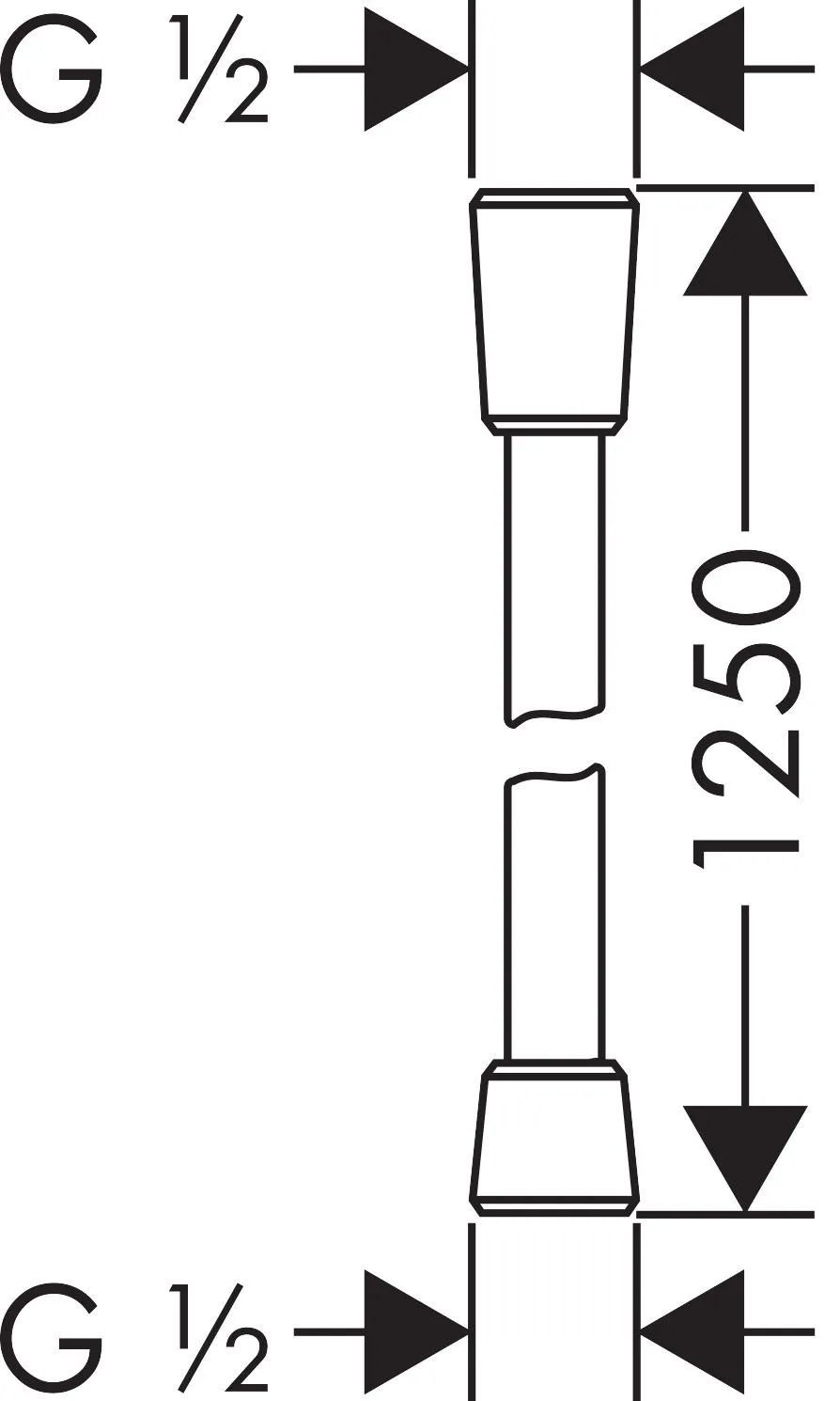 Душевой шланг HANSGROHE Isiflex 28272340 1250 мм, цвет Шлифованный чёрный хром