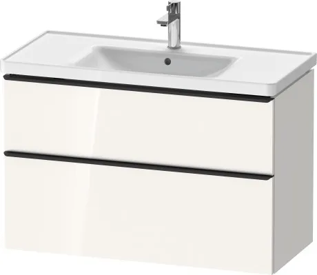 Тумба подвесная под раковину DURAVIT D-Neo DE435602222 984 мм х 452 мм, с выдвижным ящиком и выдвижным отделением, белый глянцевый