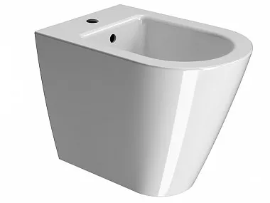 Биде напольное GSI KUBE X 9462111 550 мм х 360 мм, с отверстием под смеситель, с переливом, без крепежа FISSVBT, белое глянцевое
