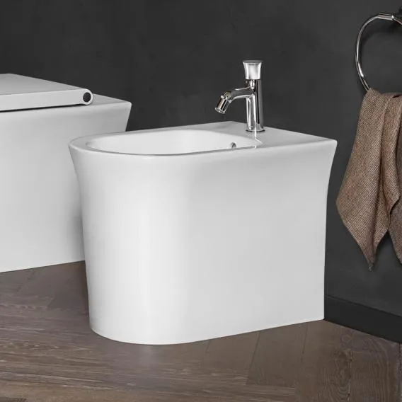 Напольное биде Duravit White Tulip 2293100000 370 мм х 580 мм, c отверстием под смеситель, с переливом, с креплением, белое