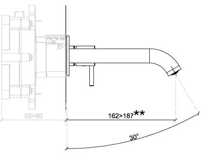 Внешняя часть однорычажного смесителя для раковины ALMAR Washbasin E210033.CR цвет Хром  (Снимается с производства)