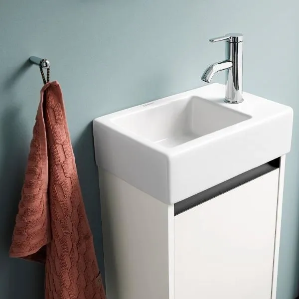 DURAVIT (Ketho.2) Тумба подвесная под раковину арт.072438, 238 мм х 364 мм х 440 мм, 1 дверца, петли слева, бетонно-серый  матовый