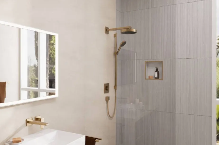 Верхний душ круглый потолочный HANSGROHE Rainfinity 26228140 250, 1jet, цвет Шлифованная бронза