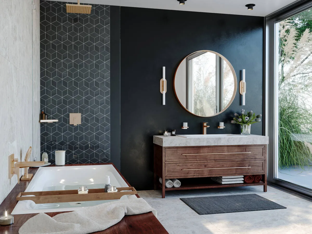 Наружная часть смесителя для душа Hansgrohe Metropol 32565670 чёрный матовый