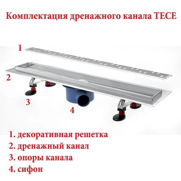 Сифон для подрезаемого дренажного канала TECE TECEdrainline 673001 "низкий", DN 40, боковой слив