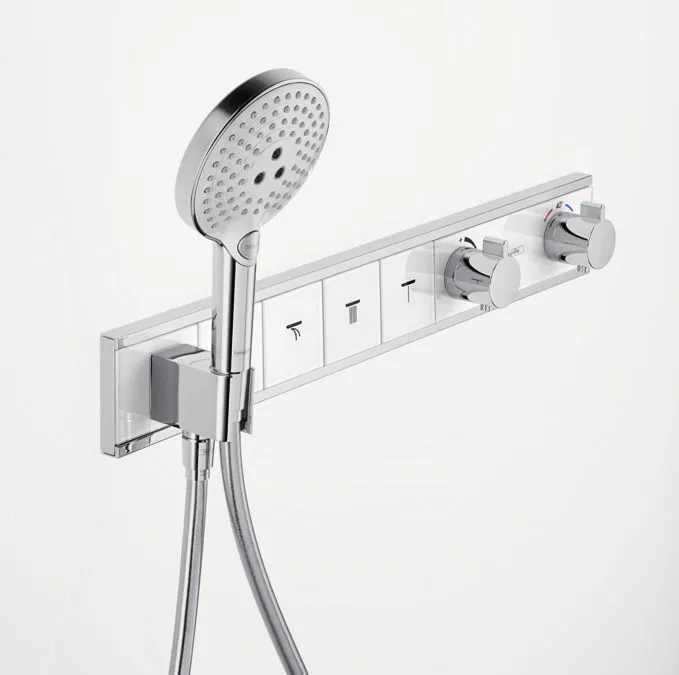 Смеситель для душа с термостатом Hansgrohe RainSelect 15357600 черный, хром