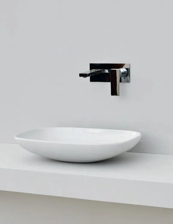 Раковина накладная ARTCERAM LA FONTANA LFL006 01 00 550 мм х 400 мм, без отверстия под смеситель, без перелива, белый глянцевый (Снято с производства)