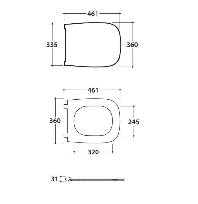 Сиденье для унитаза GLOBO GENESIS GN020BI 461 мм х 360 мм, съёмное, Soft-Close, белое глянцевое