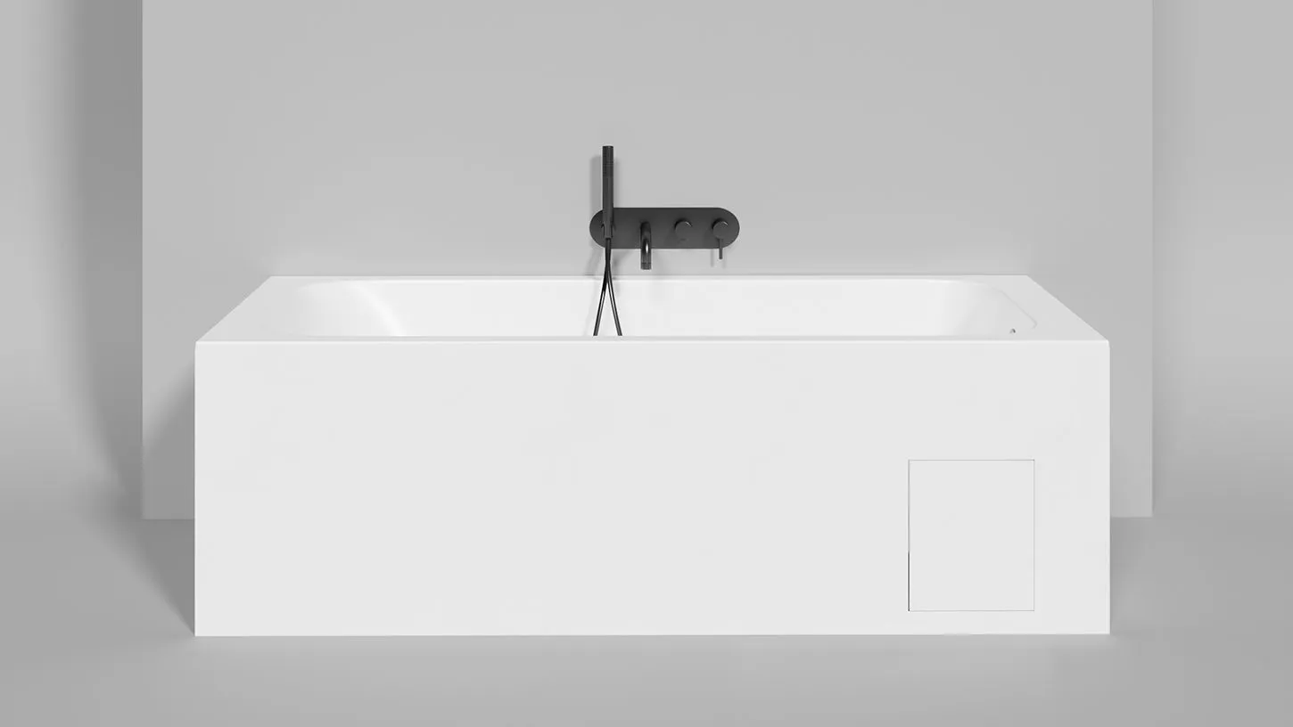 Встраиваемая прямоугольная ванна SALINI ORLANDA 102012M 800х1800х600 мм, с регулируемыми ножками, из S-Stense, цвет Белый матовый