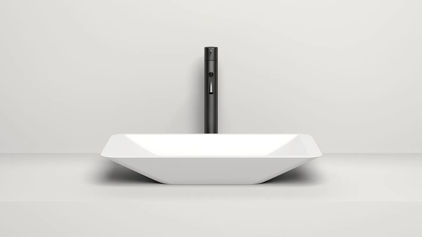 Раковина накладная прямоугольная SALINI CALLISTA 03 1101207SM 350х575х90мм, S-Stone, без донного клапана, цвет Белый матовый
