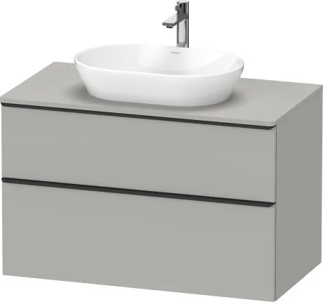Тумба подвесная под раковину DURAVIT D-Neo DE4968040707 550 мм х 1000 мм, с двумя выдвижными ящиками и консолью, бетонно-серый матовый