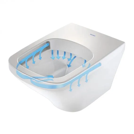 Унитаз подвесной с сиденьем Duravit DuraStyle Rimless 45710900A1 с вертикальным смывом, без смывного края, белый 