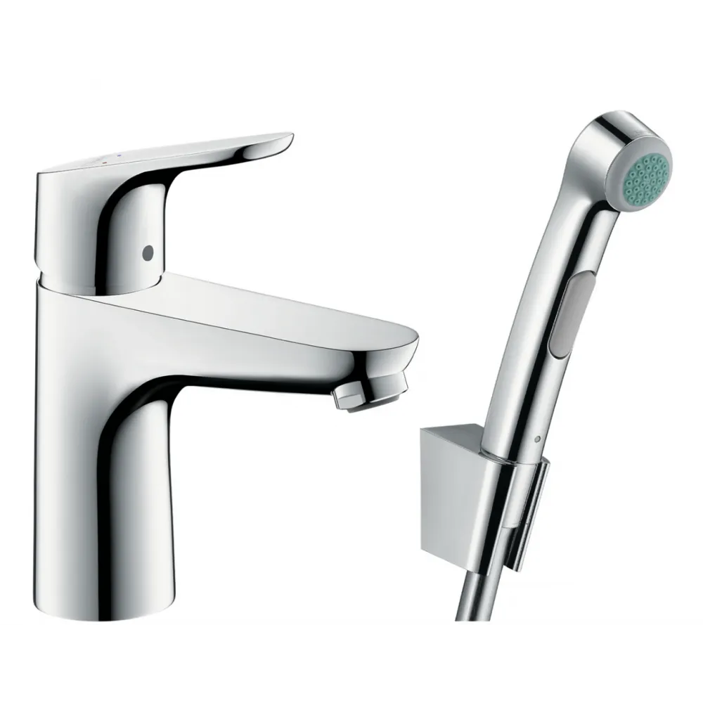 Смеситель для раковины с гигиеническим душем и донным клапаном Hansgrohe Focus 31927000 Хром
