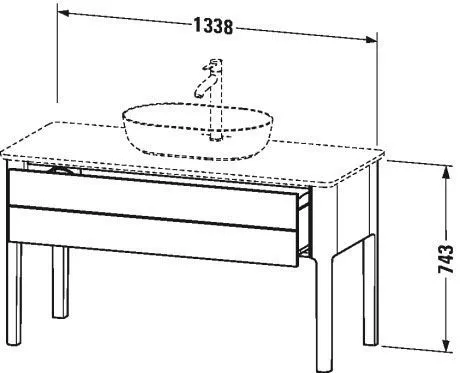 Тумба напольная под столешницу Duravit Luv LU956106060, серо-коричневый