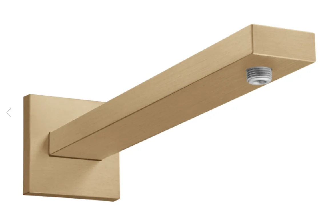 Настенный держатель для верхнего душа HANSGROHE Square 27694140 390 мм, цвет Шлифованная бронза