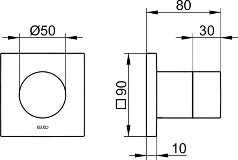 Запорный вентиль Keuco IXMO 59541 010002 с рукояткой IXMO Pure хром