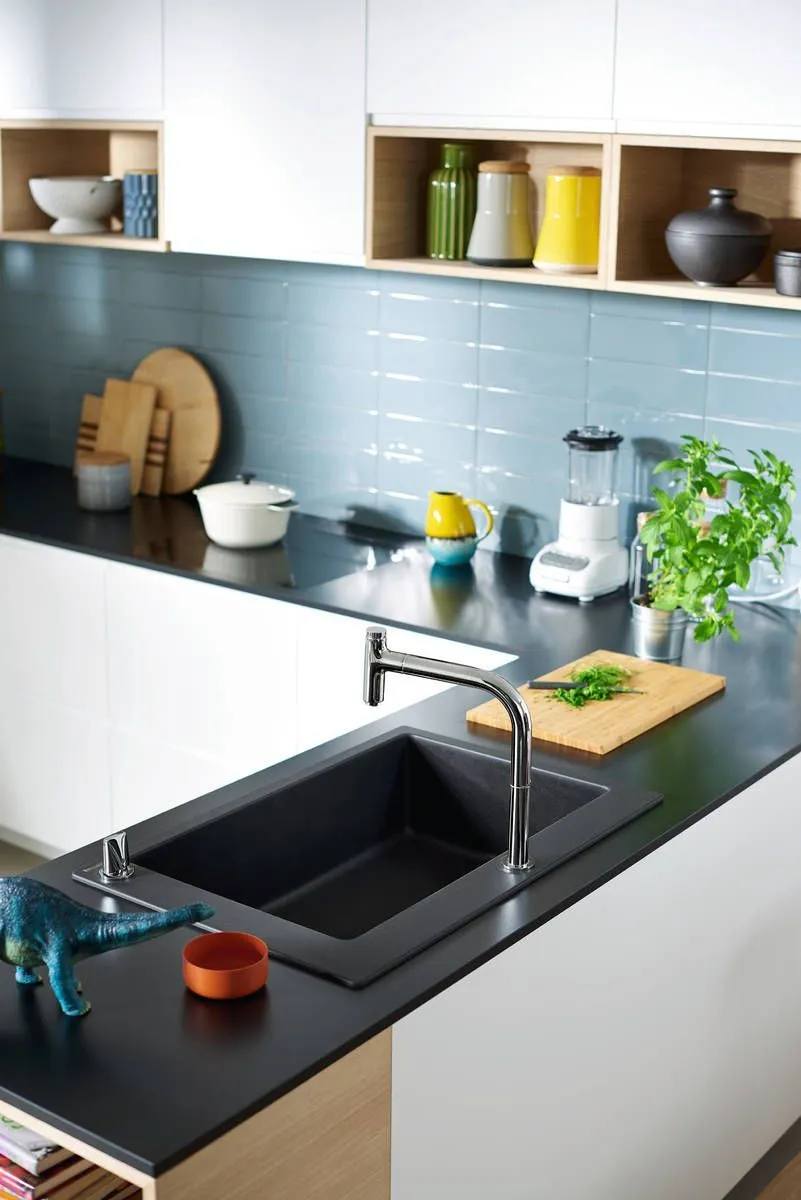 Смеситель для кухни с выдвижным изливом Hansgrohe M71 73804000 Хром