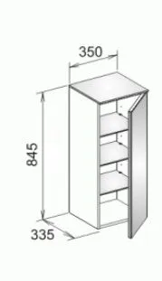 Средний шкаф Keuco Royal Reflex 34020 130002 корпус матовый лак/фасад стекло титан