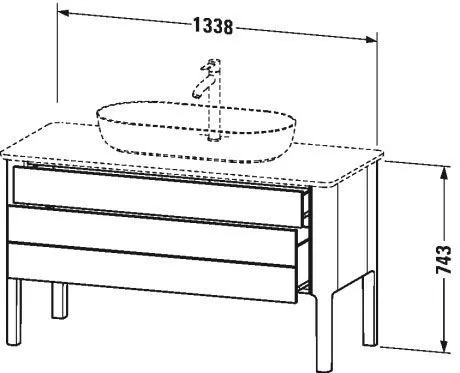 Тумба напольная под столешницу Duravit Luv LU956603939 скандинавский белый